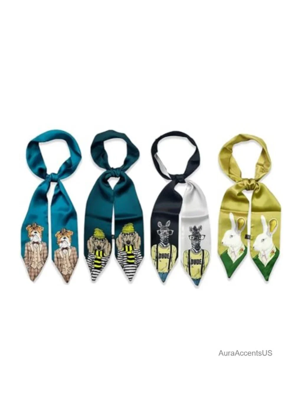 Polyester Imitation Silk Fashion Scarf - Multifunctional Neck Hair Handbag